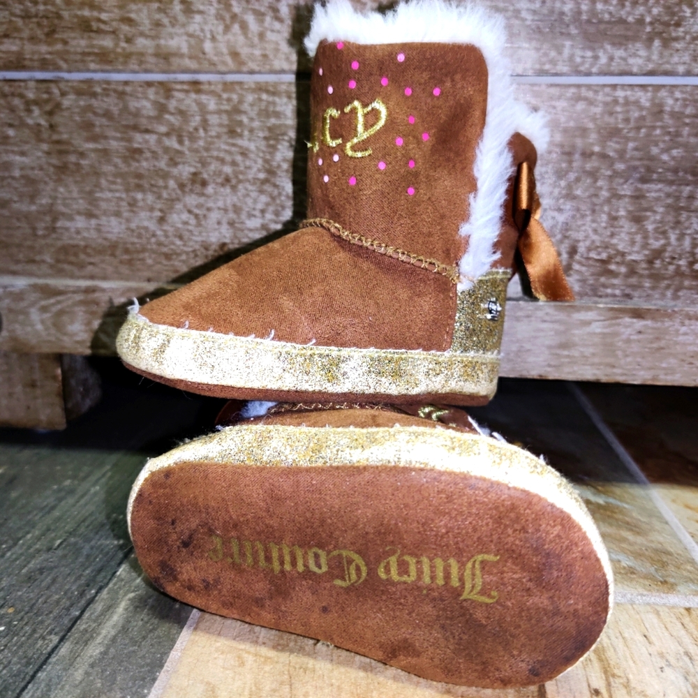 Juicy Couture Baby Booties Size 3c